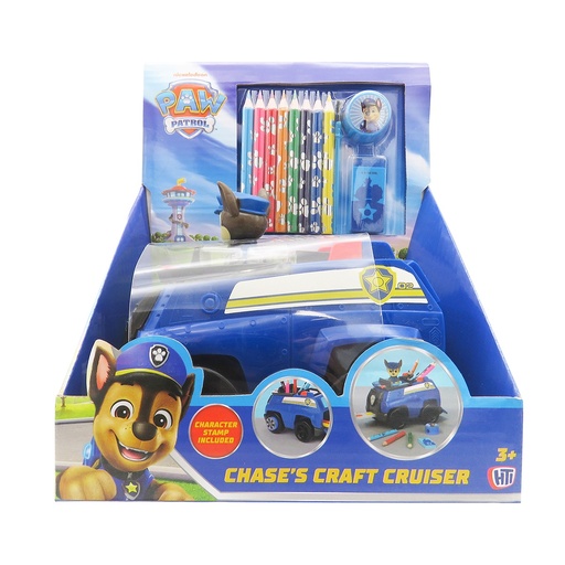 [001102] PAW PATROL COCHE DE CHASE CON ACCESORIOS PARA COLOREAR
