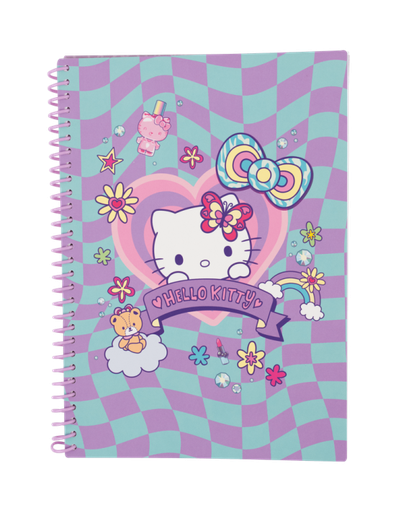[001178] CUADERNO ESPIRAL B5 100H CUADRICULA HELLO KITTY COLORFUL