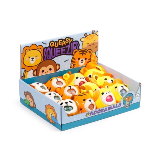 [001477] JUGUETE ESTRUJABLE DE PELUCHE QUEASY SQUEEZIES ANIMALES ADORAMALS DEL ZOO