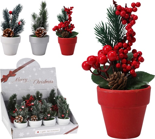 [001563] FLOR NAVIDAD MACETA CERAMICA