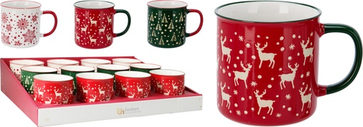[001662] TAZA GRES NAVIDAD 540ML 3MOD