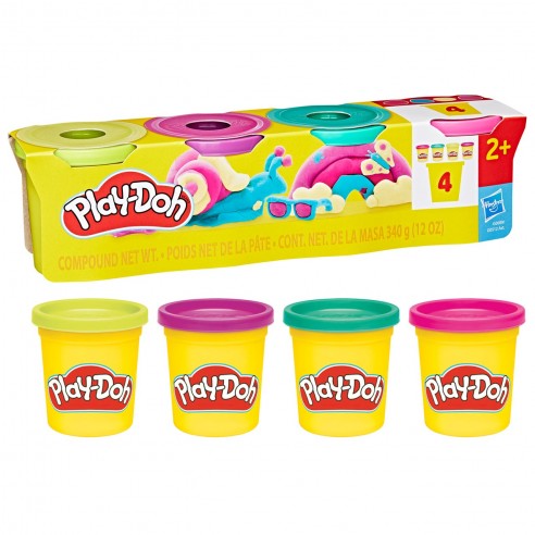 [001719] PLAY-DOH PACK DE 4 BOTES G0512