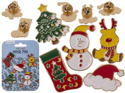 [001749] PIN DE METAL X-MAS 2 CM JUEGO DE 5 MODELOS REF: 160131