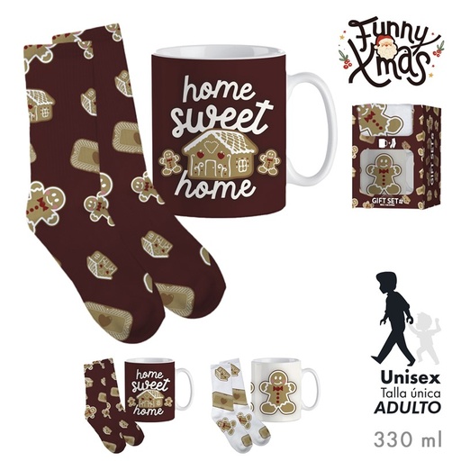 [001804] TAZA EN CAJA CON CALCETINES JENGIBRE