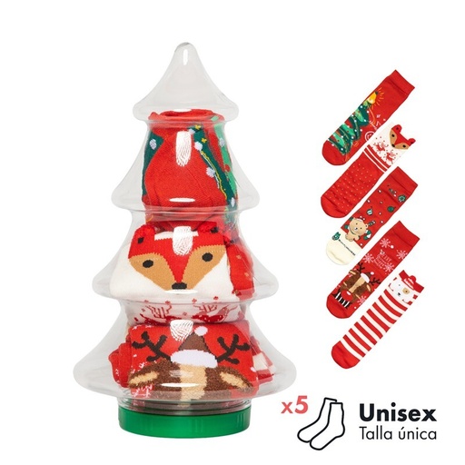 [001827] SET CALCETINES XMAS ARBOL 5 PARES
