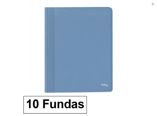 [181432] CARPETA FLEXIBLE PLUS OFFICE A4 PLASTICO AZUL GRISACEO 10 FUNDAS