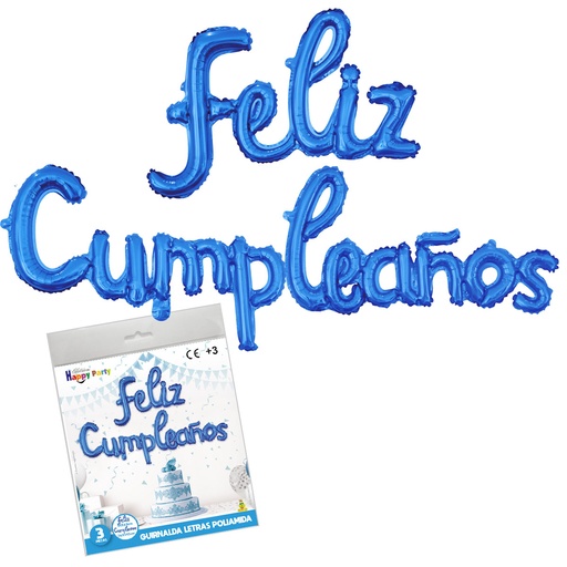 [001889] GLOBO POLIAMIDA FELIZ CUMPLEAÑOS 46 AZUL