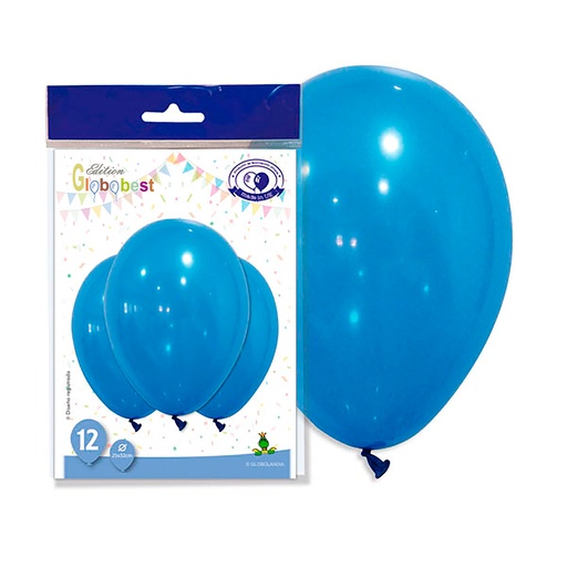 [001937] GLOBO LÁTEX LISO 11" AZUL BOLSA DE 12UD