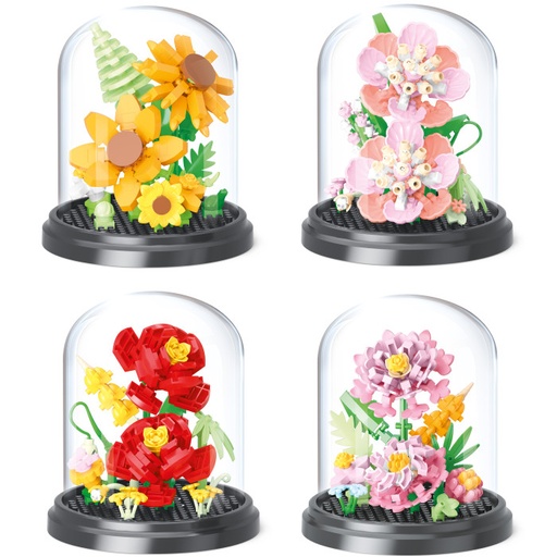 [002063] BLOQUES DE CONSTRUCCION FLORES 4 DISEÑOS